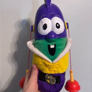 Fisher Price VeggieTales LARRY-BOY Talking Plush w/ Pop Off Super-Suction Ears